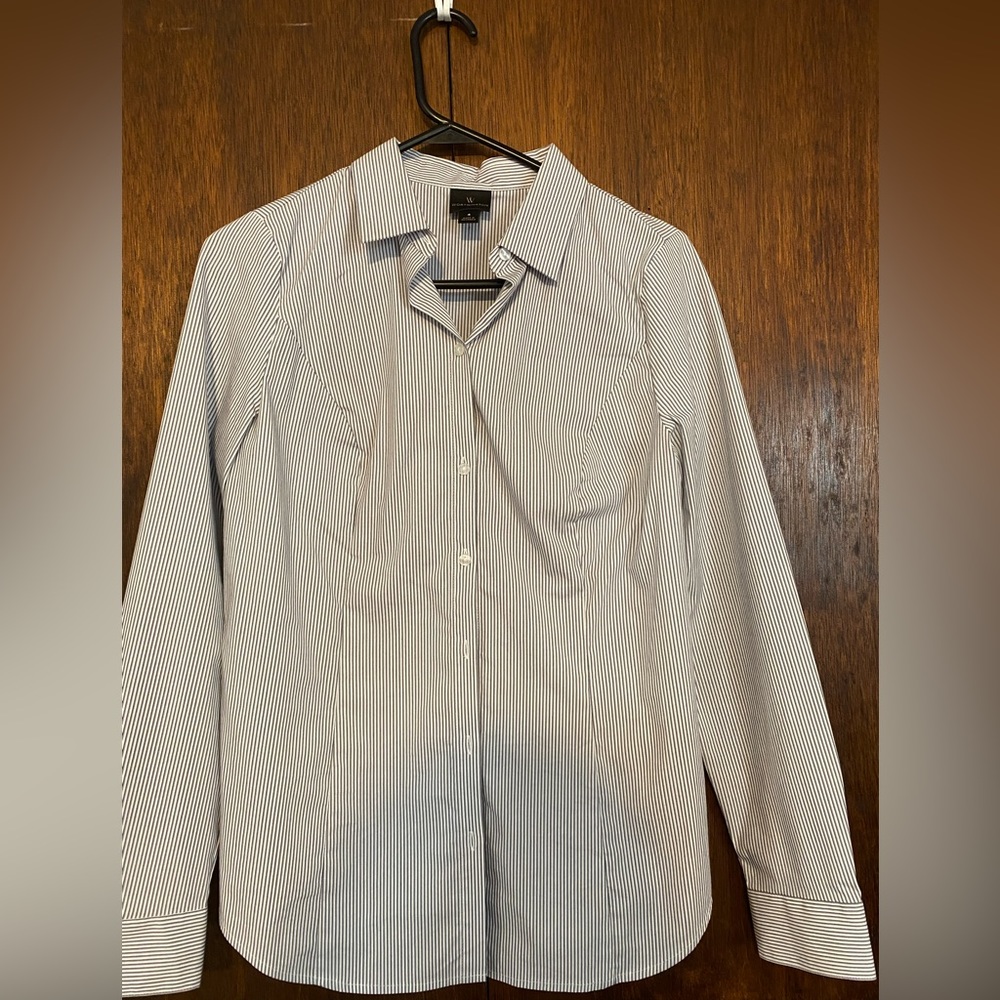 Light weight striped Button up long sleeve